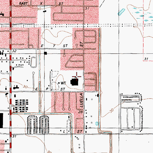 Topographic Map of Deer Park Elementary School, TX