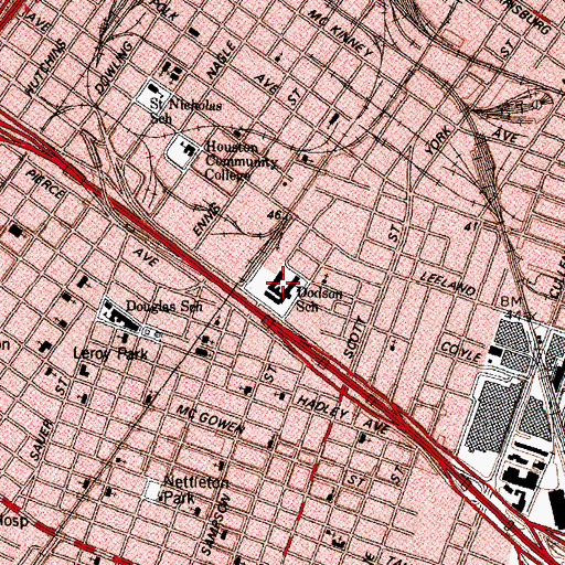Topographic Map of Dodson Elementary School, TX