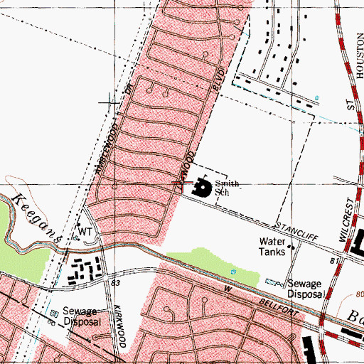 Topographic Map of Douglas Smith Elementary School, TX