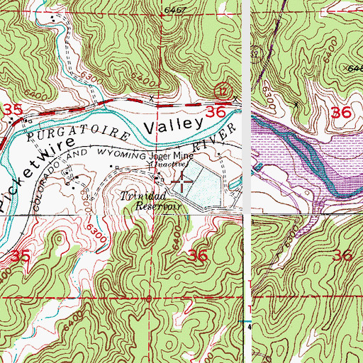 Topographic Map of Madrid Dam, CO