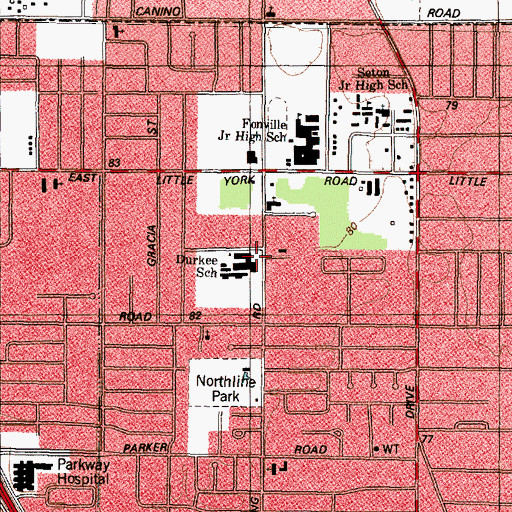 Topographic Map of Durkee Elementary School, TX