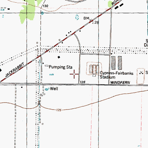 Topographic Map of Campbell Junior High School, TX