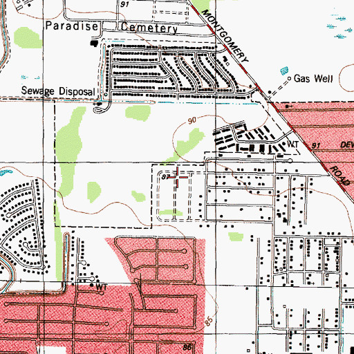 Topographic Map of Caraway Intermediate School, TX