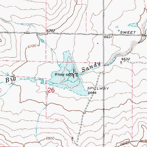 Topographic Map of Big Sandy Creek Watershed S-1 Dam, CO