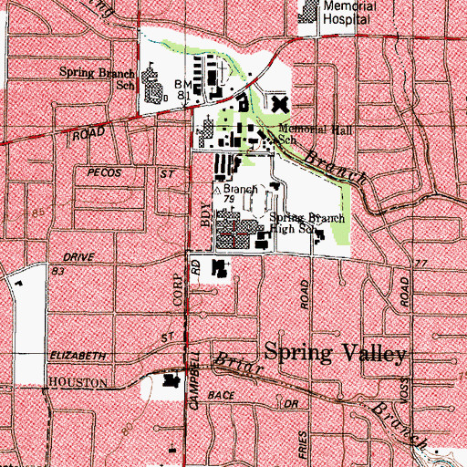 Topographic Map of Cornerstone Academy, TX
