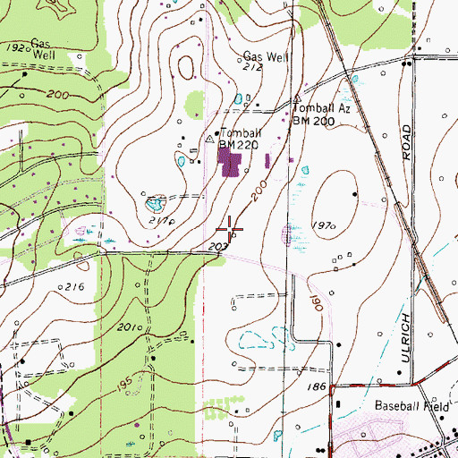 Topographic Map of Beckendorf Intermediate School, TX