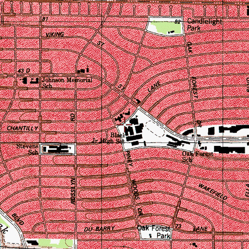Topographic Map of Black Middle School, TX