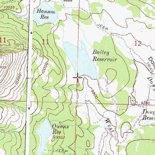 Topographic Map of Bailey Hanson Number 1 Dam, CO