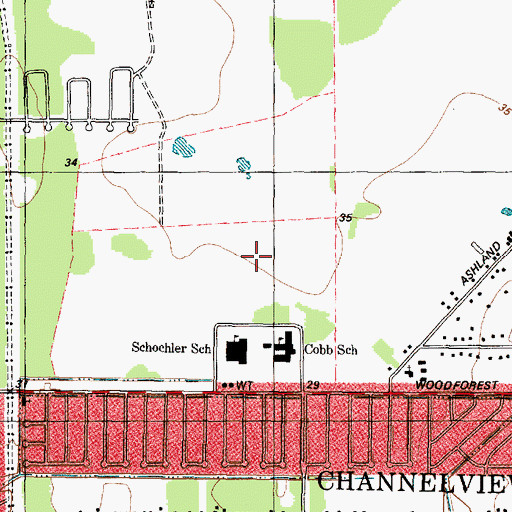 Topographic Map of B H Hamblen Middle School, TX