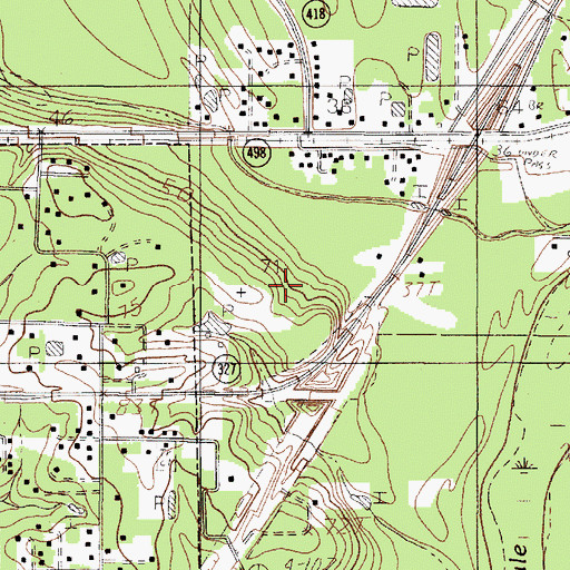 Topographic Map of Silsbee High School, TX