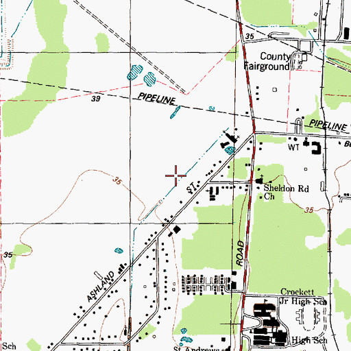 Topographic Map of Alice Johnson Junior High School, TX