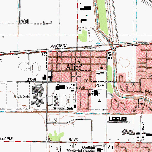 Topographic Map of Alief Montessori Community School, TX