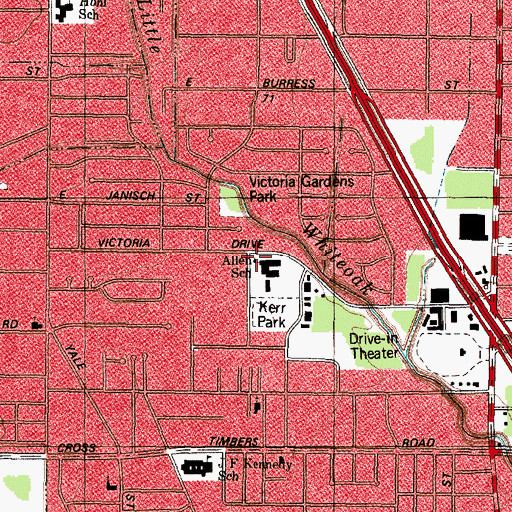 Topographic Map of Allen Elementary School, TX