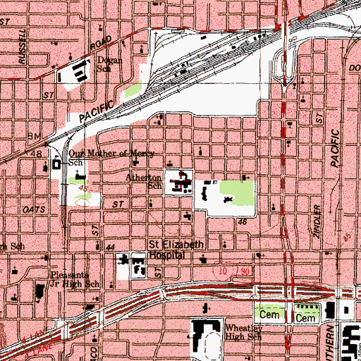 Topographic Map of Atherton Elementary School, TX