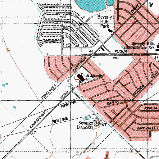 Topographic Map of Atkinson Elementary School, TX