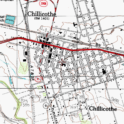 Topographic Map of Chillicothe Elementary School, TX