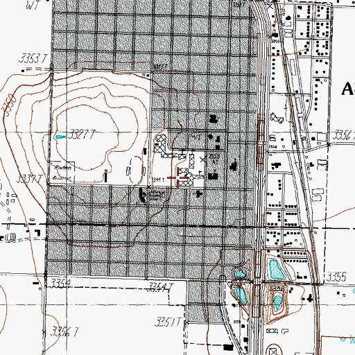 Topographic Map of Abernathy Elementary School, TX