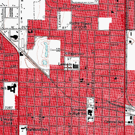 Topographic Map of Lakeside Elementary School, TX