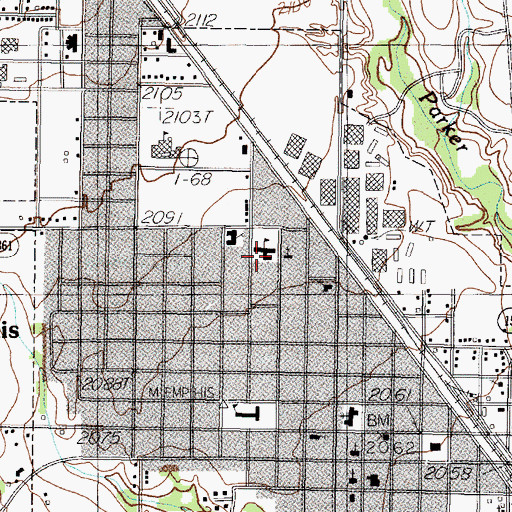 Topographic Map of Travis Elementary School, TX