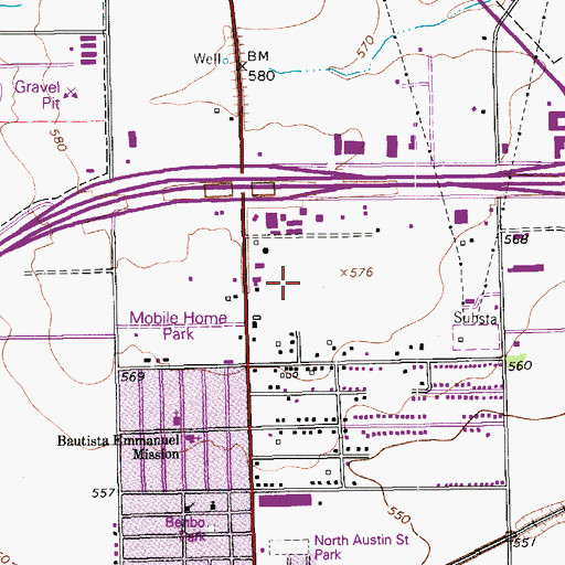 Topographic Map of Patlan Elementary School, TX