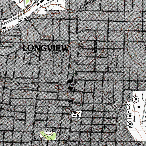 Topographic Map of South Ward Elementary School, TX