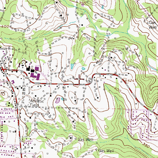 Topographic Map of Spring Hill High School, TX