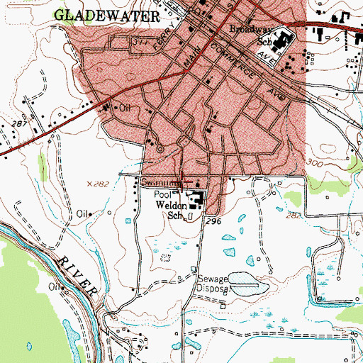 Topographic Map of Weldon Intermediate School, TX