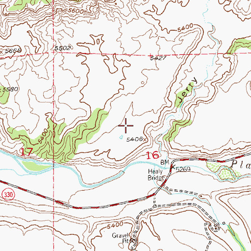 Topographic Map of Jerry Creek Number 2 Dam, CO