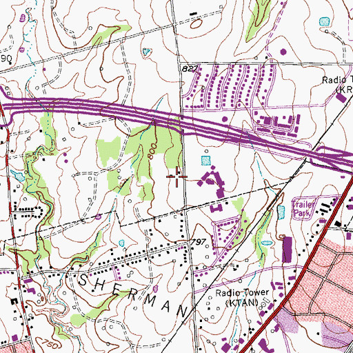 Topographic Map of Piner Middle School, TX