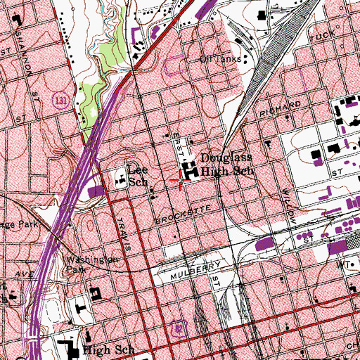 Topographic Map of Sherman Alternative Learning Center, TX