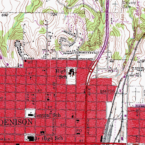 Topographic Map of Terrell Elementary School, TX