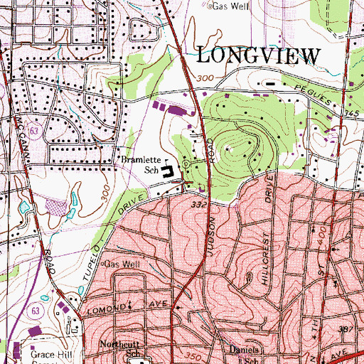 Topographic Map of Bramlette Elementary School, TX