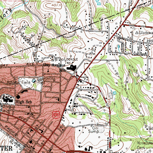 Topographic Map of Gay Avenue Primary School, TX