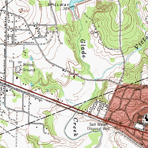 Topographic Map of Gladewater High School, TX