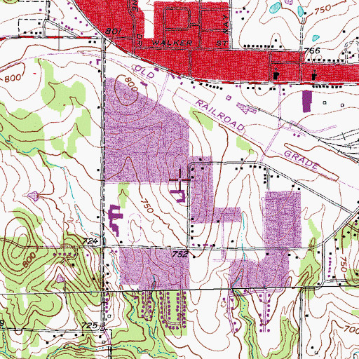 Topographic Map of Mayes Elementary School, TX