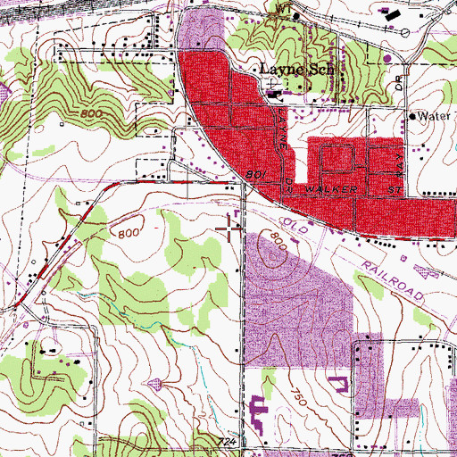Topographic Map of B McDaniel Middle School, TX