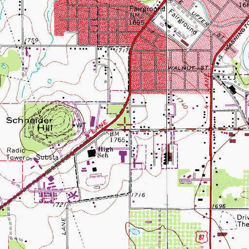 Topographic Map of Fredericksburg Learning Center, TX
