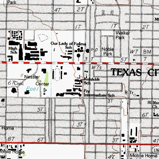 Topographic Map of Kohfeldt Elementary School, TX