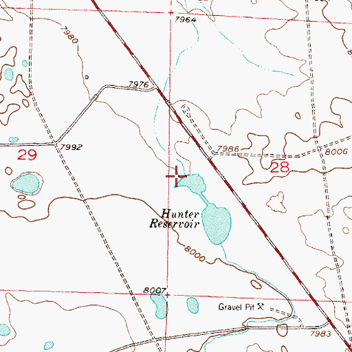 Topographic Map of Hunter Dam, CO