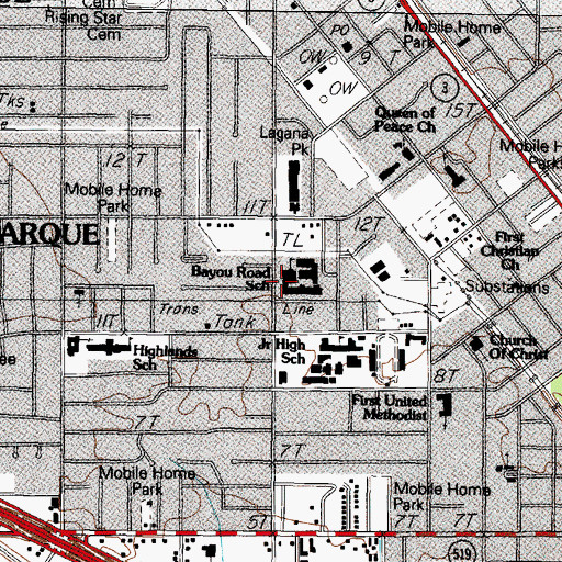 Topographic Map of La Marque Middle School, TX