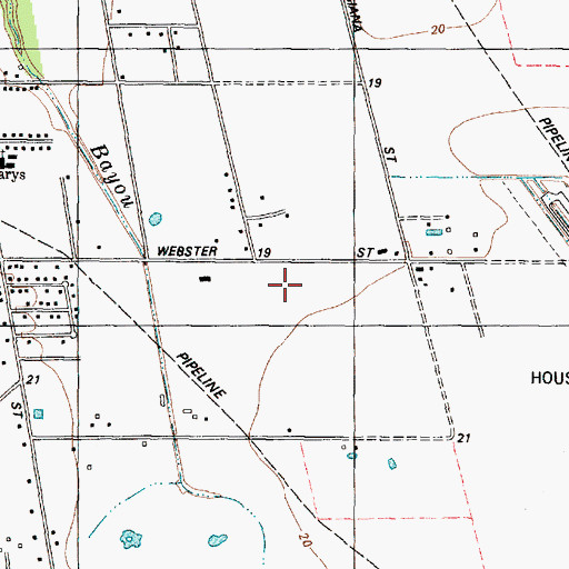 Topographic Map of League City Intermediate School, TX