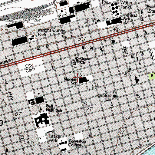 Topographic Map of Morgan Elementary Magnet School, TX