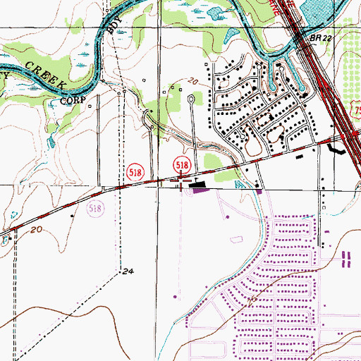 Topographic Map of Ross Elementary School, TX