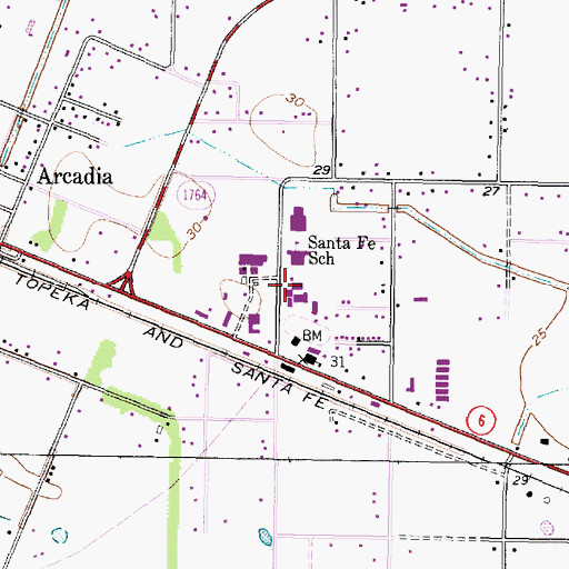 Topographic Map of Fritz Barnett Intermediate School, TX