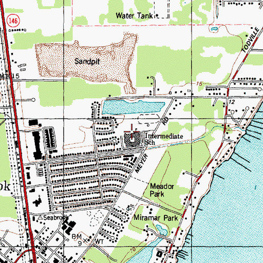 Topographic Map of Seabrook Intermediate School, TX