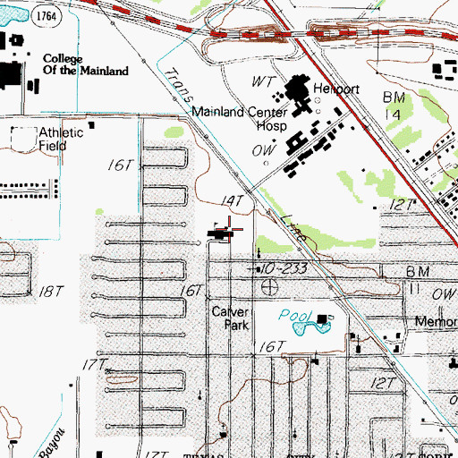 Topographic Map of Simms Elementary School, TX