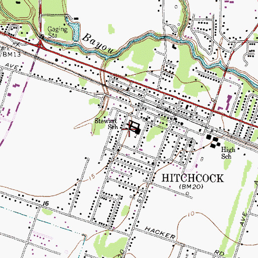 Topographic Map of Stewart Elementary School, TX