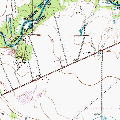 Topographic Map of Creekside Intermediate School, TX