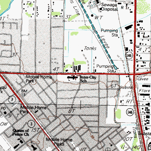 Topographic Map of Inter City Elementary School, TX