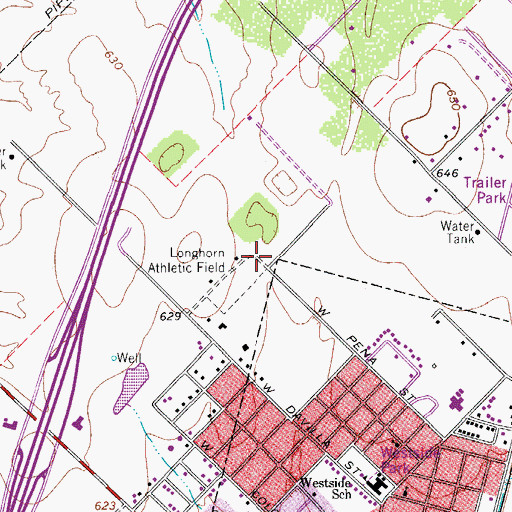 Topographic Map of Ted Flores Elementary School, TX